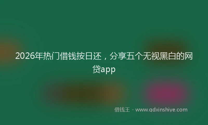 2026年热门借钱按日还，分享五个无视黑白的网贷app