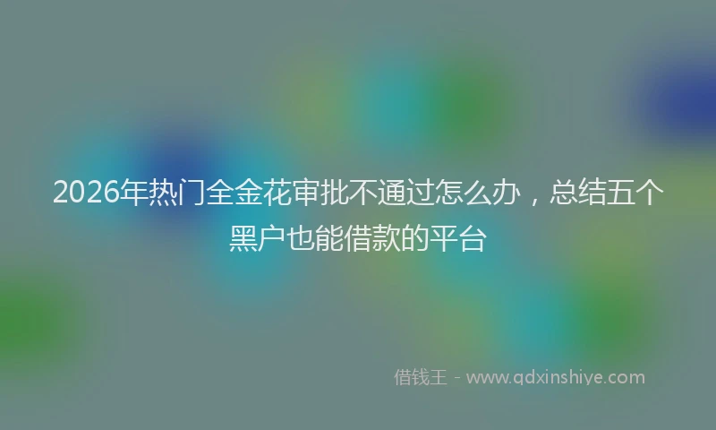 2026年热门全金花审批不通过怎么办，总结五个黑户也能借款的平台