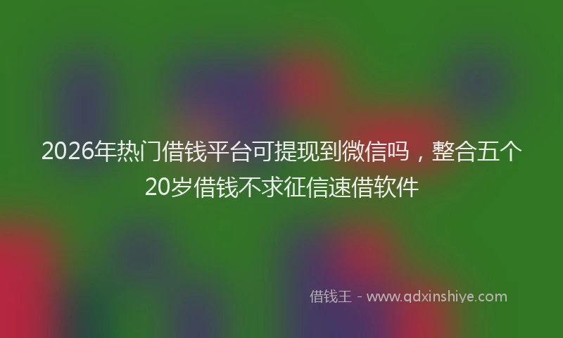 2026年热门借钱平台可提现到微信吗，整合五个20岁借钱不求征信速借软件