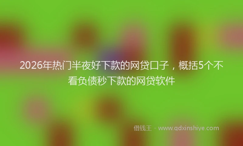 2026年热门半夜好下款的网贷口子，概括5个不看负债秒下款的网贷软件