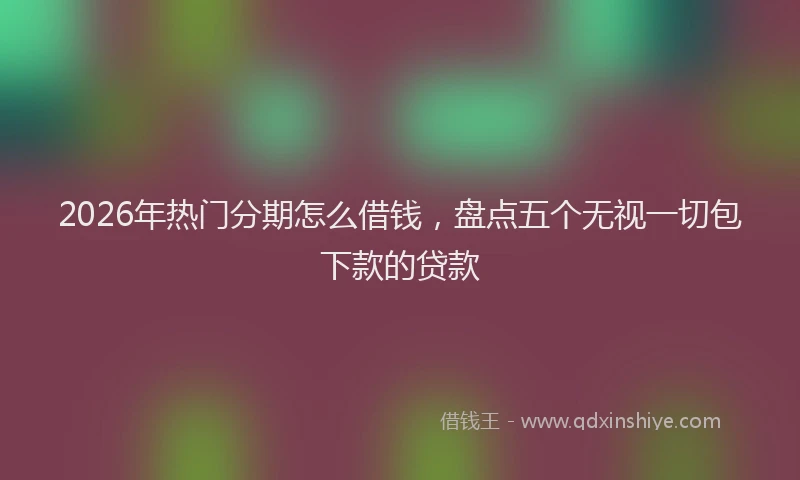 2026年热门分期怎么借钱，盘点五个无视一切包下款的贷款