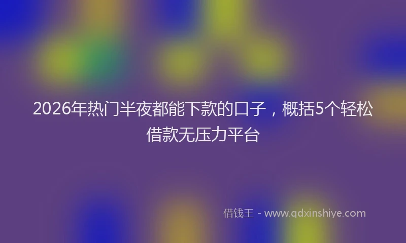 2026年热门半夜都能下款的口子，概括5个轻松借款无压力平台