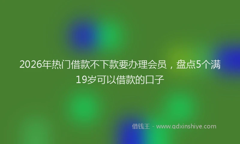 2026年热门借款不下款要办理会员，盘点5个满19岁可以借款的口子