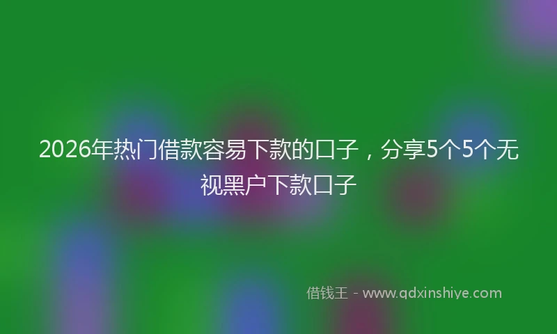 2026年热门借款容易下款的口子，分享5个5个无视黑户下款口子