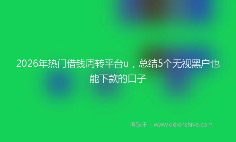 2026年热门借钱周转平台u，总结5个无视黑户也能下款的口子