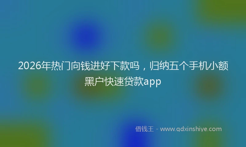 2026年热门向钱进好下款吗，归纳五个手机小额黑户快速贷款app