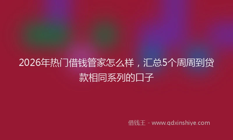 2026年热门借钱管家怎么样，汇总5个周周到贷款相同系列的口子