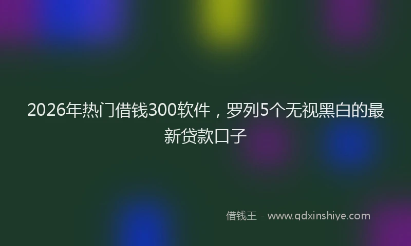 2026年热门借钱300软件，罗列5个无视黑白的最新贷款口子