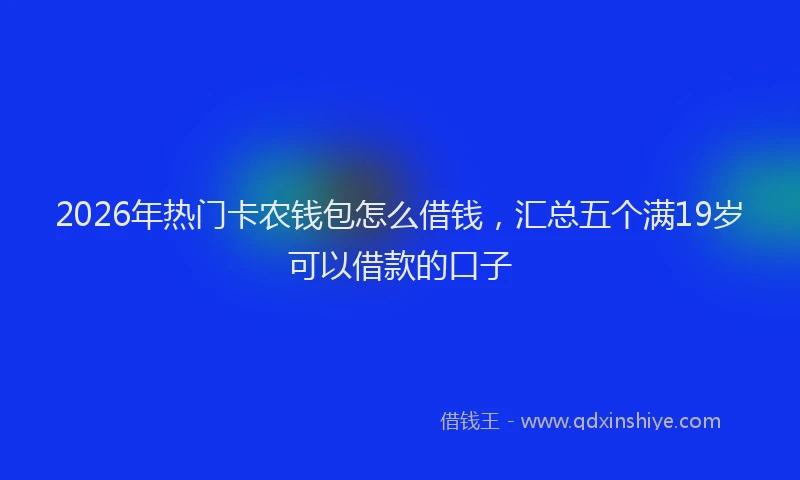 2026年热门卡农钱包怎么借钱，汇总五个满19岁可以借款的口子