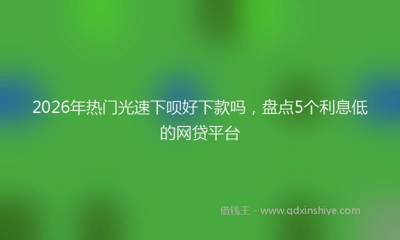 2026年热门光速下呗好下款吗，盘点5个利息低的网贷平台