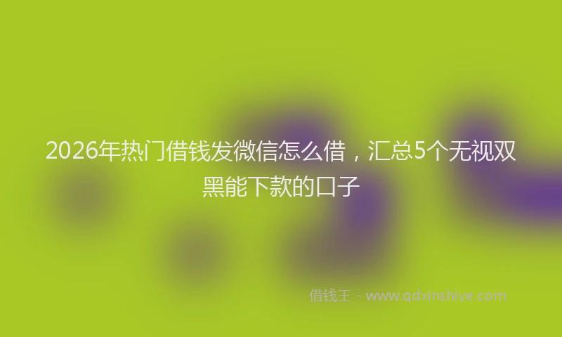2026年热门借钱发微信怎么借，汇总5个无视双黑能下款的口子
