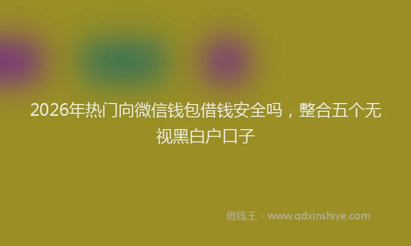 2026年热门向微信钱包借钱安全吗，整合五个无视黑白户口子