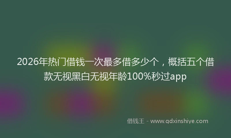 2026年热门借钱一次最多借多少个，概括五个借款无视黑白无视年龄100%秒过app