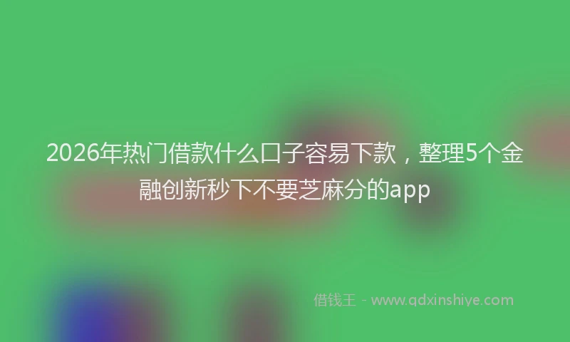 2026年热门借款什么口子容易下款，整理5个金融创新秒下不要芝麻分的app