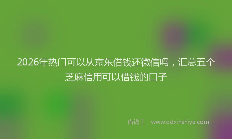 2026年热门可以从京东借钱还微信吗，汇总五个芝麻信用可以借钱的口子