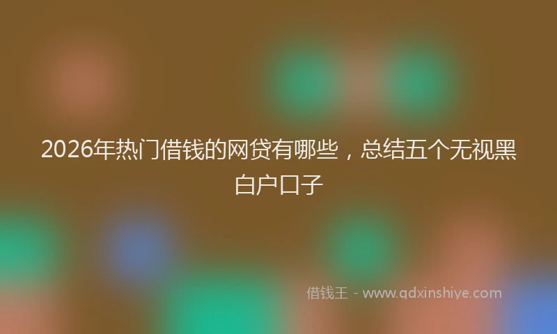 2026年热门借钱的网贷有哪些，总结五个无视黑白户口子