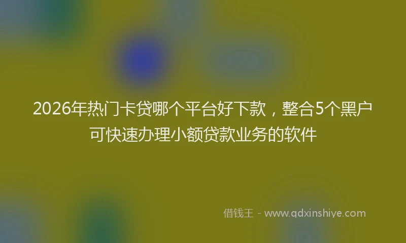 2026年热门卡贷哪个平台好下款，整合5个黑户可快速办理小额贷款业务的软件