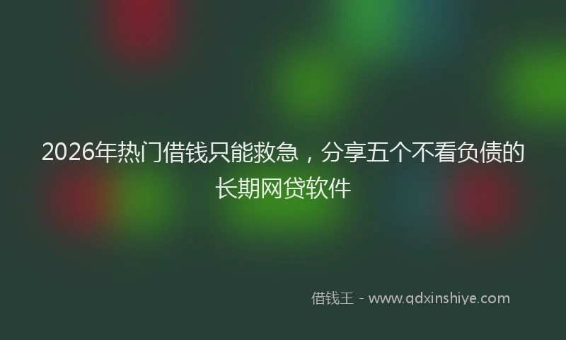 2026年热门借钱只能救急，分享五个不看负债的长期网贷软件