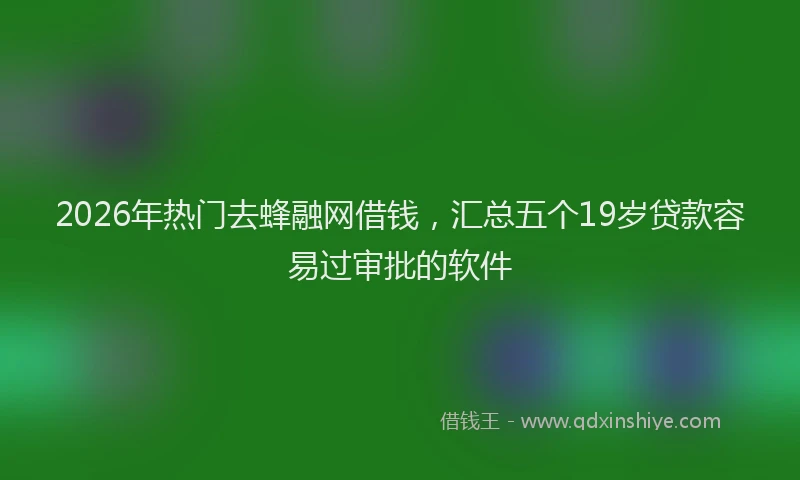 2026年热门去蜂融网借钱，汇总五个19岁贷款容易过审批的软件
