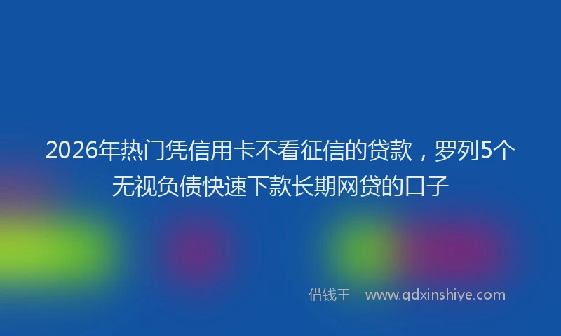 2026年热门凭信用卡不看征信的贷款，罗列5个无视负债快速下款长期网贷的口子