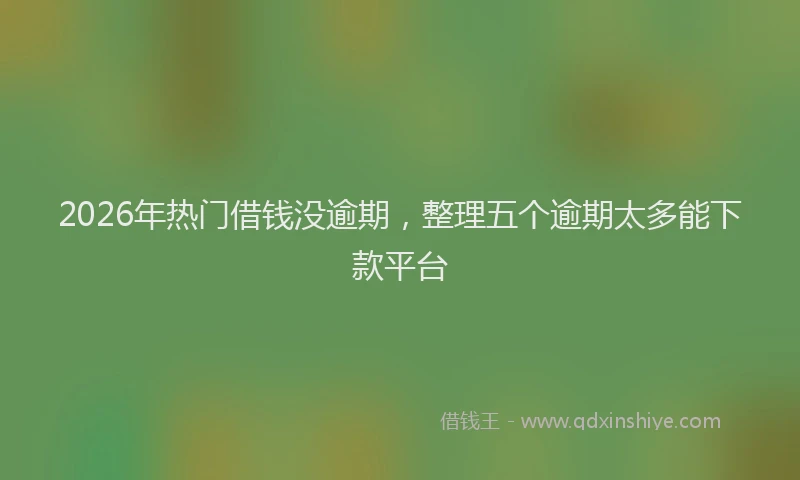 2026年热门借钱没逾期，整理五个逾期太多能下款平台