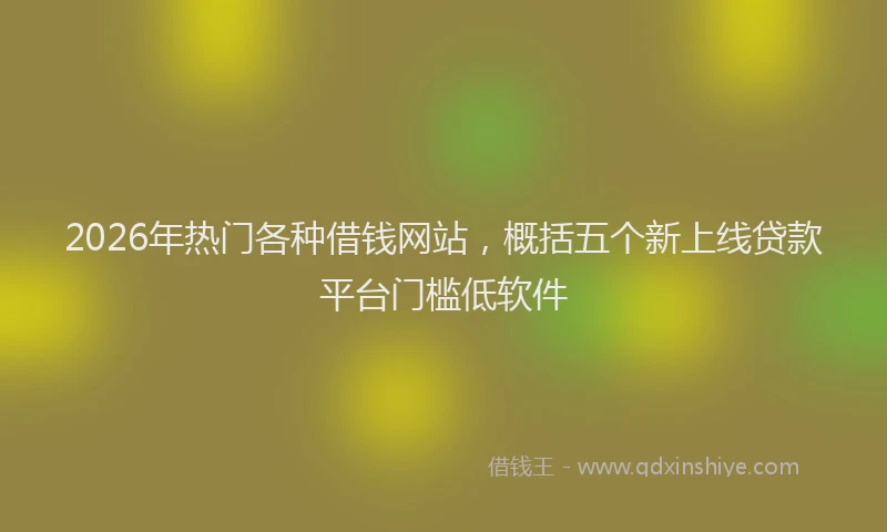 2026年热门各种借钱网站，概括五个新上线贷款平台门槛低软件