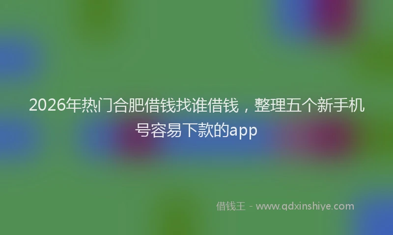 2026年热门合肥借钱找谁借钱，整理五个新手机号容易下款的app