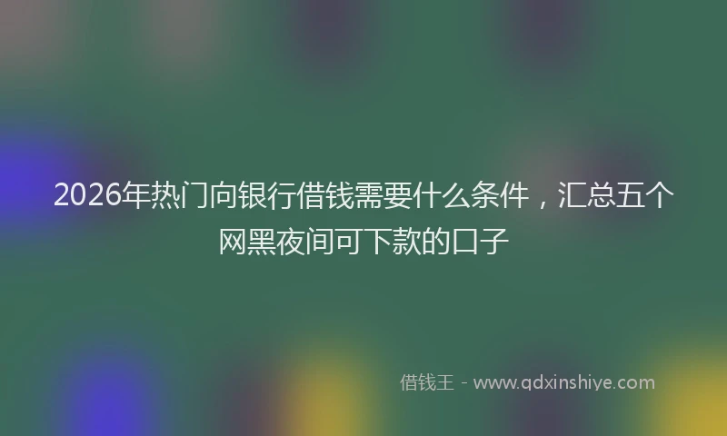 2026年热门向银行借钱需要什么条件，汇总五个网黑夜间可下款的口子
