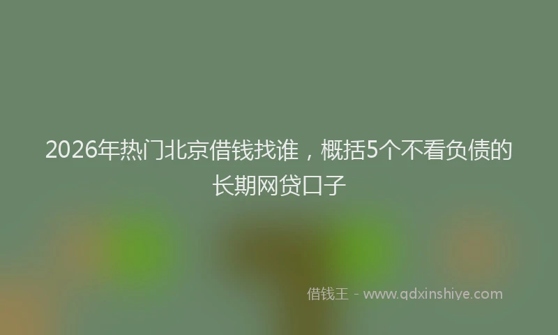 2026年热门北京借钱找谁，概括5个不看负债的长期网贷口子