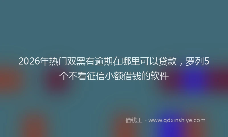 2026年热门双黑有逾期在哪里可以贷款，罗列5个不看征信小额借钱的软件