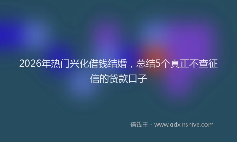 2026年热门兴化借钱结婚，总结5个真正不查征信的贷款口子