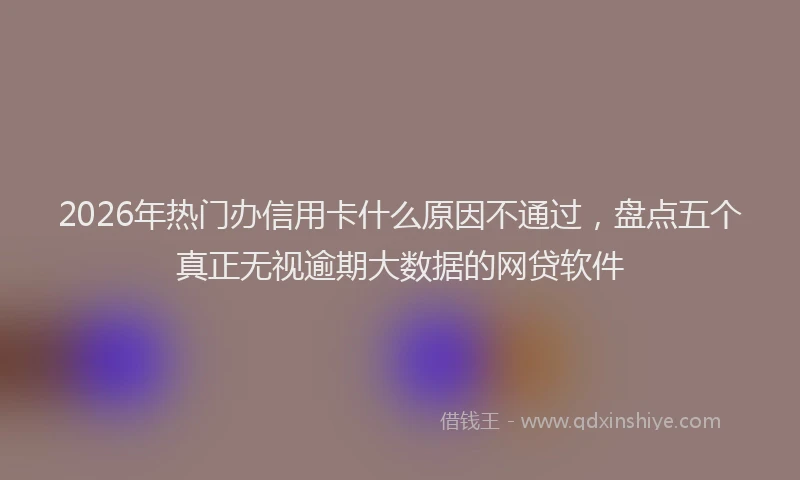 2026年热门办信用卡什么原因不通过，盘点五个真正无视逾期大数据的网贷软件