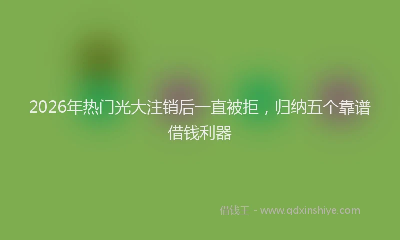 2026年热门光大注销后一直被拒，归纳五个靠谱借钱利器
