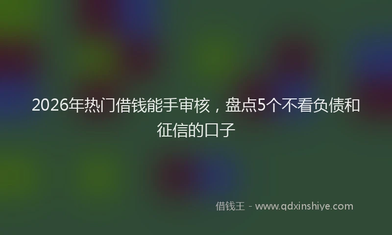2026年热门借钱能手审核，盘点5个不看负债和征信的口子