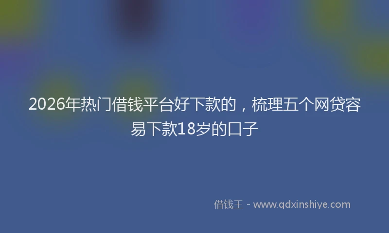 2026年热门借钱平台好下款的，梳理五个网贷容易下款18岁的口子