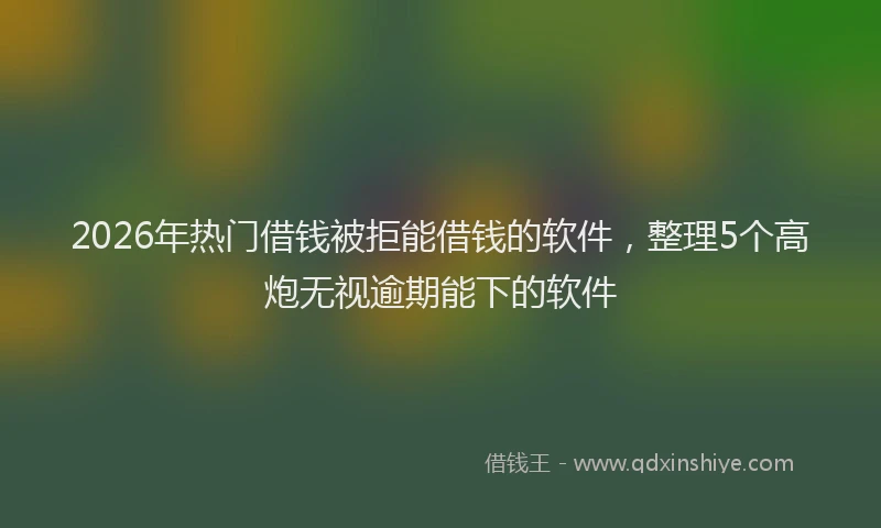 2026年热门借钱被拒能借钱的软件，整理5个高炮无视逾期能下的软件