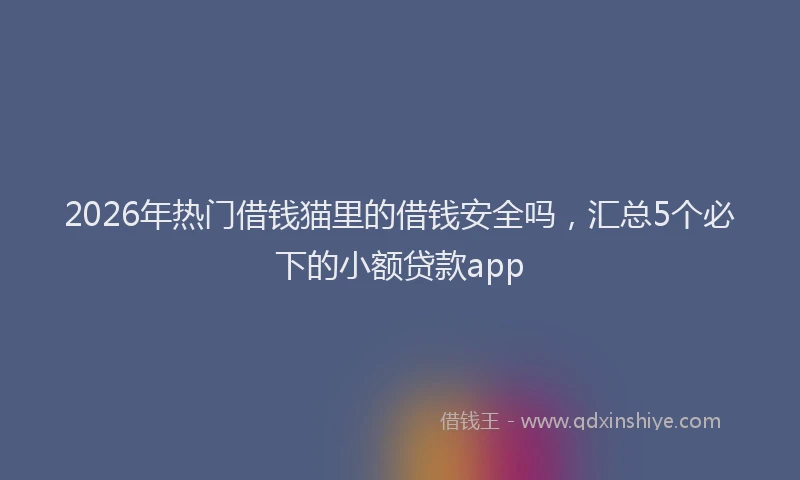 2026年热门借钱猫里的借钱安全吗，汇总5个必下的小额贷款app