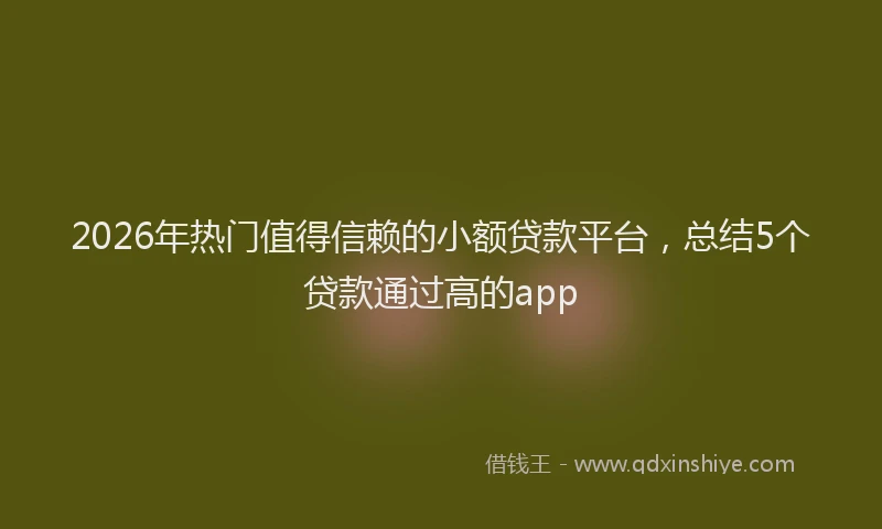 2026年热门值得信赖的小额贷款平台，总结5个贷款通过高的app