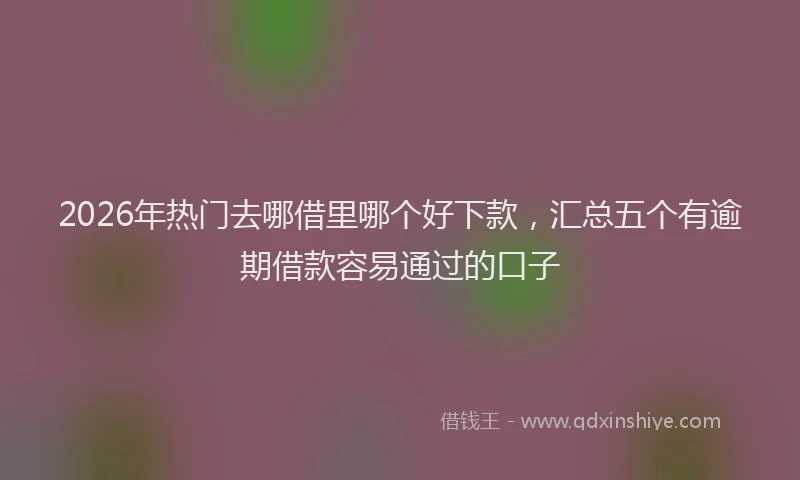 2026年热门去哪借里哪个好下款，汇总五个有逾期借款容易通过的口子