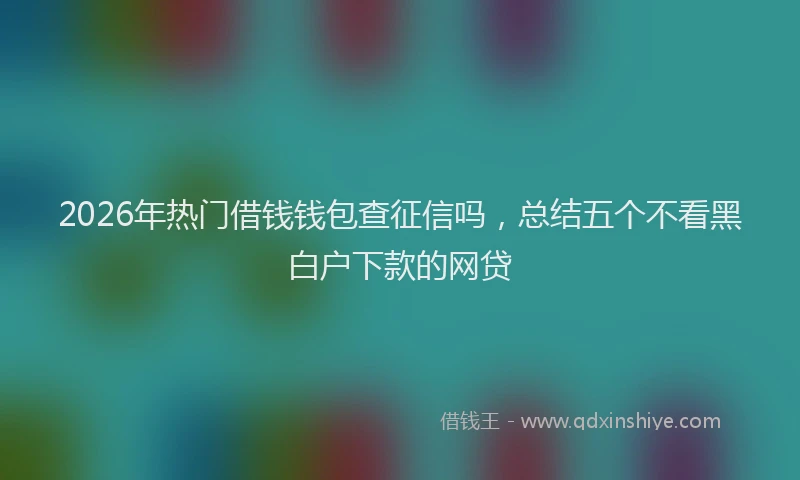 2026年热门借钱钱包查征信吗，总结五个不看黑白户下款的网贷