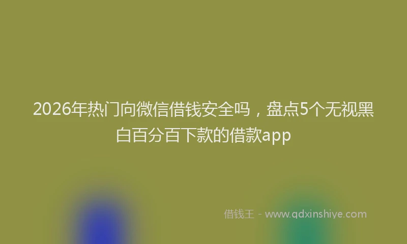 2026年热门向微信借钱安全吗，盘点5个无视黑白百分百下款的借款app