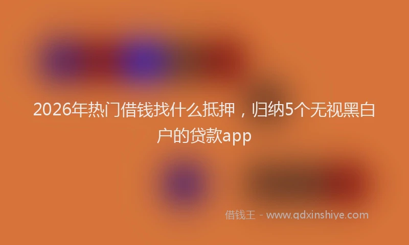 2026年热门借钱找什么抵押，归纳5个无视黑白户的贷款app