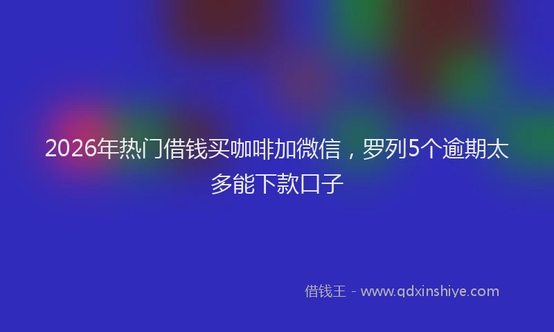 2026年热门借钱买咖啡加微信，罗列5个逾期太多能下款口子