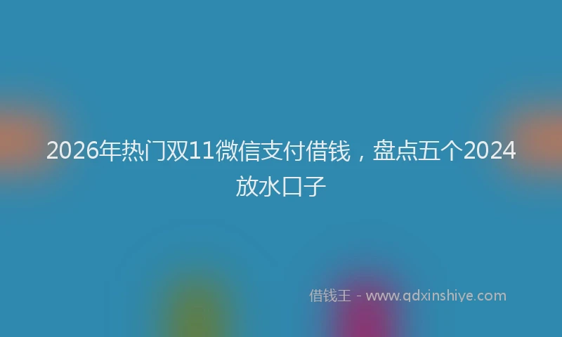 2026年热门双11微信支付借钱，盘点五个2024放水口子