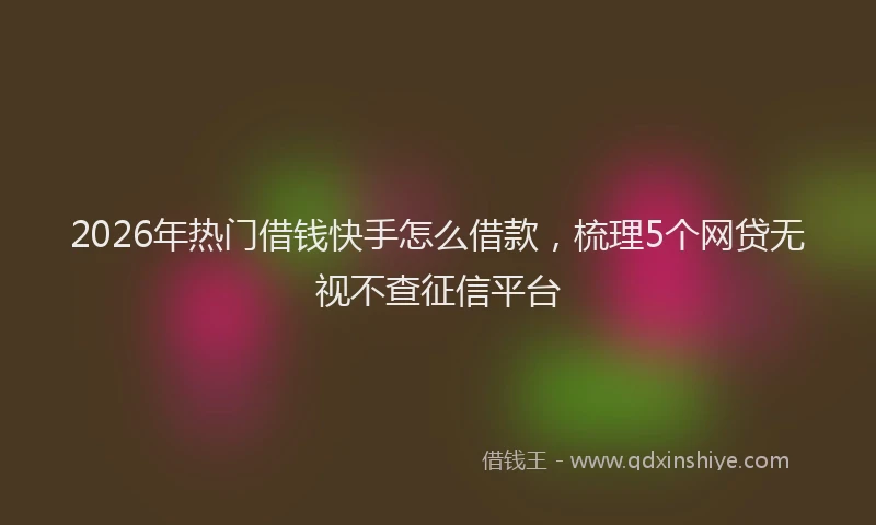 2026年热门借钱快手怎么借款，梳理5个网贷无视不查征信平台