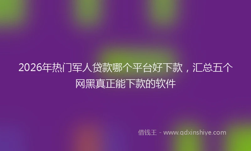 2026年热门军人贷款哪个平台好下款，汇总五个网黑真正能下款的软件