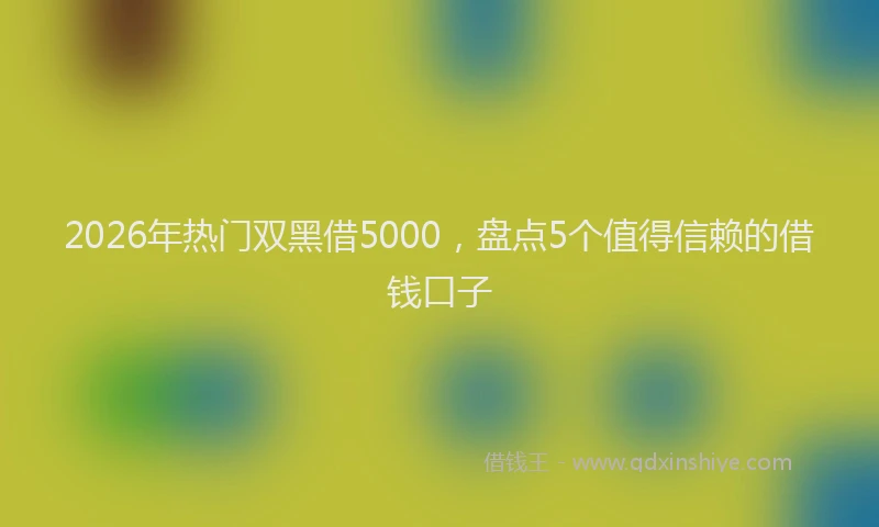 2026年热门双黑借5000，盘点5个值得信赖的借钱口子