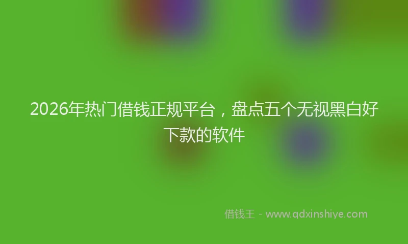 2026年热门借钱正规平台，盘点五个无视黑白好下款的软件