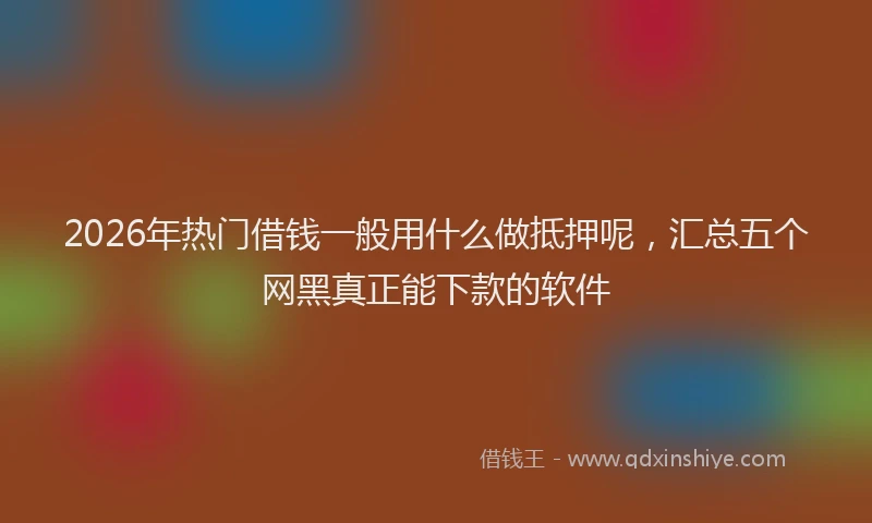 2026年热门借钱一般用什么做抵押呢，汇总五个网黑真正能下款的软件