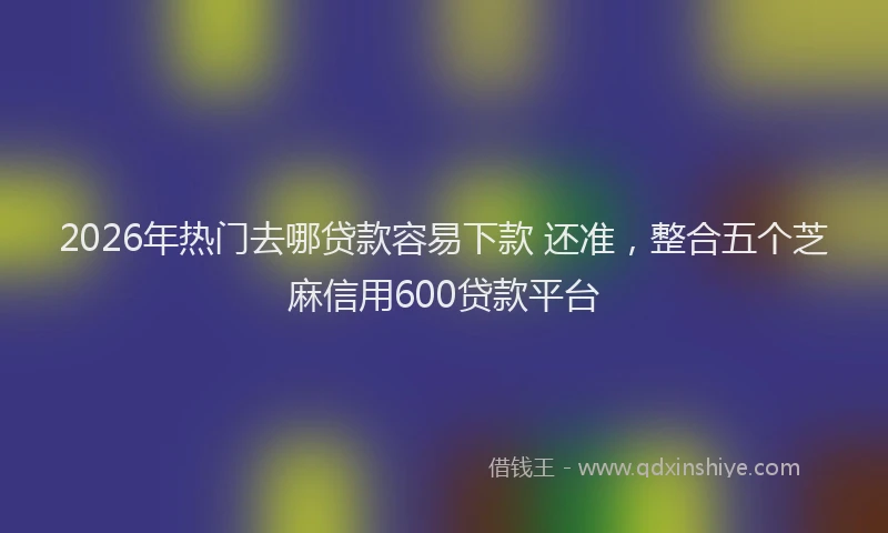2026年热门去哪贷款容易下款 还准，整合五个芝麻信用600贷款平台